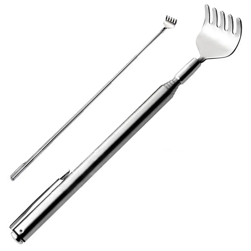 Portable Extendable Back Scratcher Stainless Steel Telescopic Anti Itch Claw Massager Extender Pocket Scratching Massage Kit