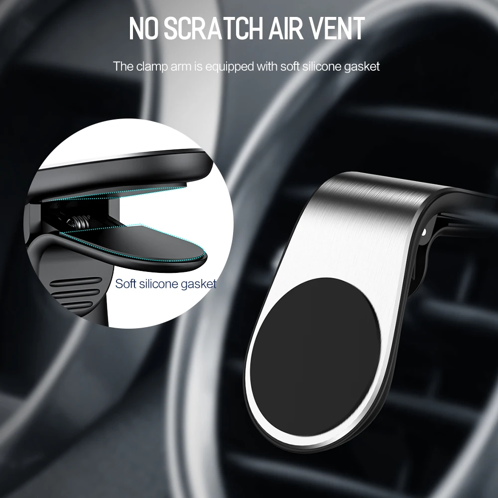 

Rock Magnetic Car Phone Holder L Shape Air Vent Mount Stand in Car Magnet GPS Support Magnetic Mount Stand For Tablets