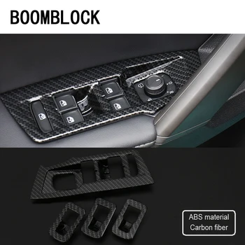 

4pc Auto Cars Window Lift Switch Panel Trim Stickers Covers For Volkswagen Tiguan 2 MK2 2016 For VW Tiguan 2017 2018 Accessories