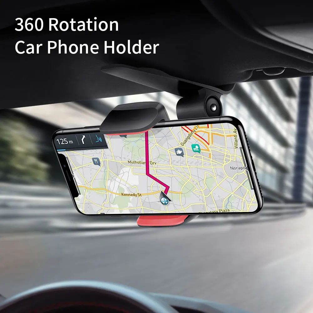 

KISSCASE Sun Visor Car Phone Holder Universal 360 Car Navigation Holder Clip Install On Mirror Handle For Mobile Phone Holder