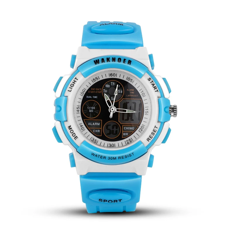 

2018 WAKNOER Dual Display Wrist Watch Women Watch Waterproof Military Sport Watch Quartz Digital Women's Watch relogio feminino