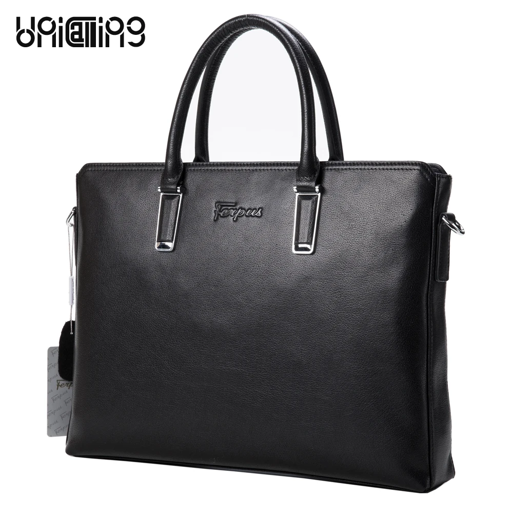 Men bag UniCalling fashion men s leather briefcase bag high end quality leather man briefcase laptop