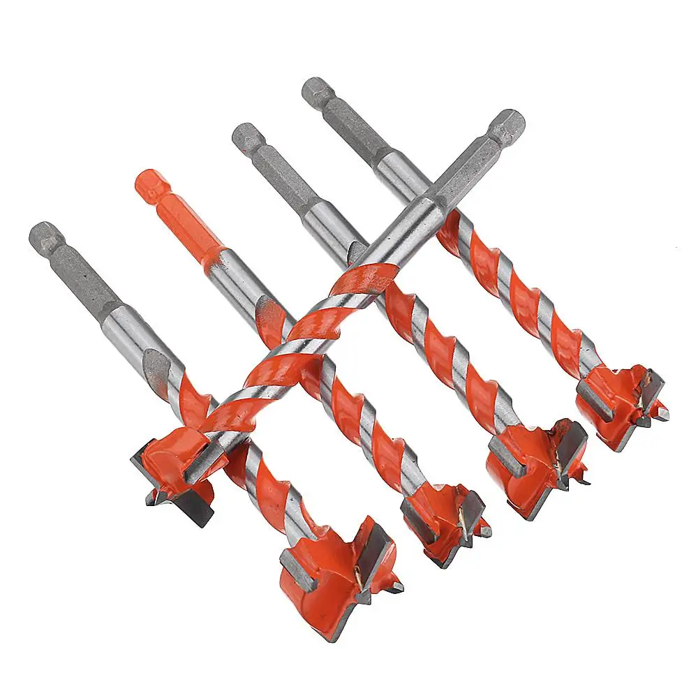  16-25mm Hex Shank Twist Forstner Drill Bit Set Hinge Hole Cutters Woodworking Hole Saw