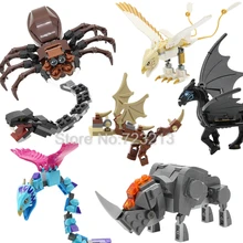 Fantástico besta occamy thestral erumpent hugarian horntail figura thunderbird basilisk aragog bloco de construção de tijolos brinquedo