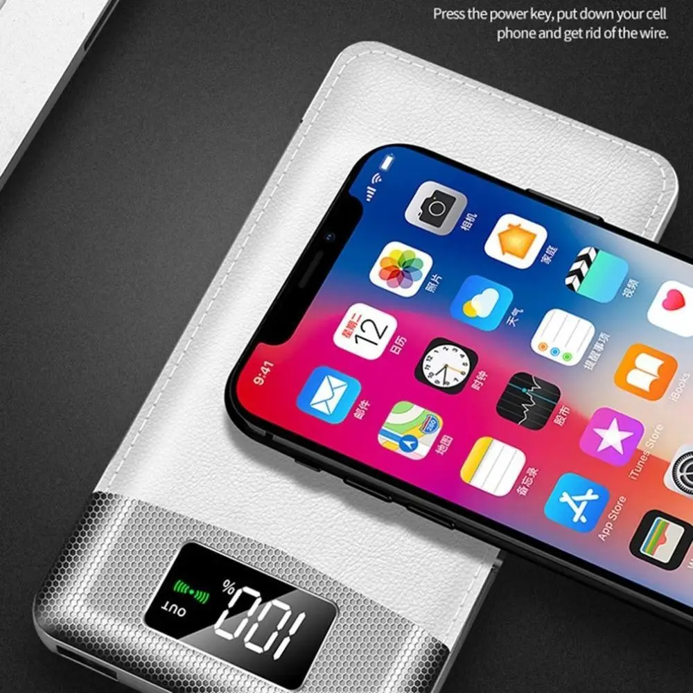 Wireless Charger Power Bank 20000mah Portable Dual USB with Digital Display External Battery Powerbank for iphone X 8 Wireless Charger Power Bank 20000mah Portable Dual USB with Digital Display External Battery Powerbank for iphone X 8