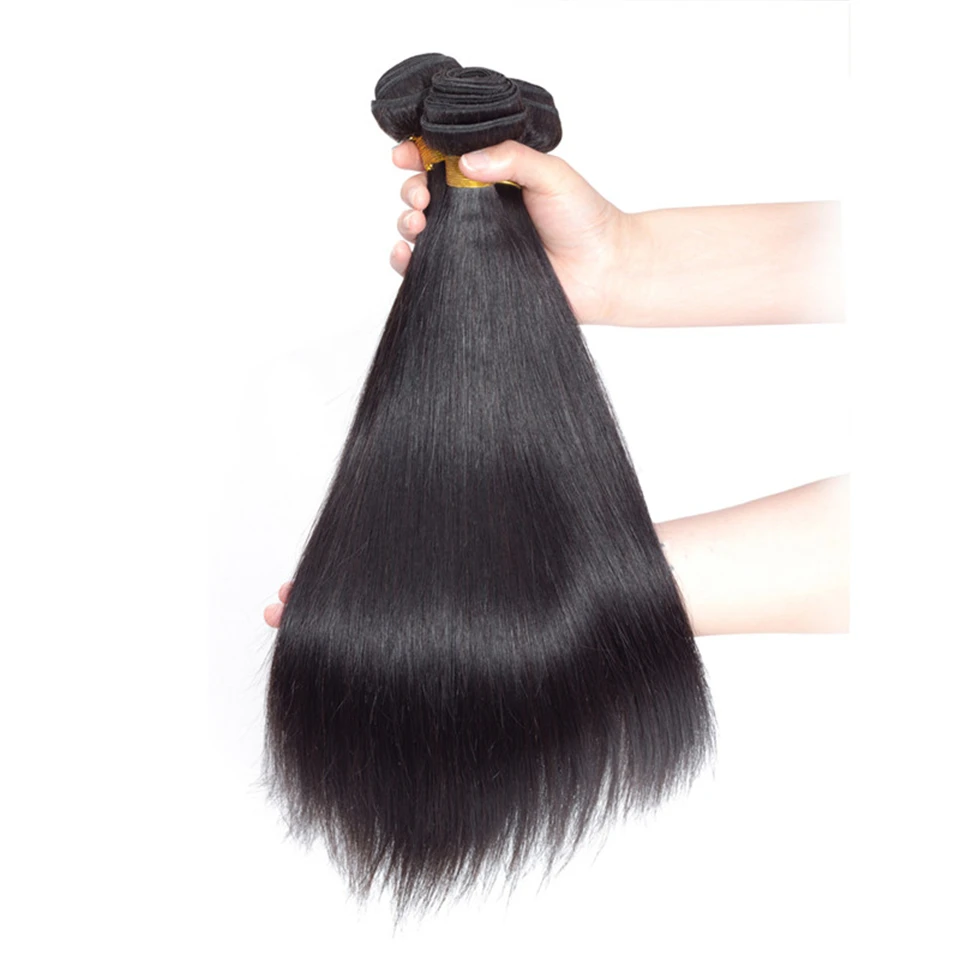 Бразильские прямые волосы Remy пряди человеческих волос для наращивания волос 3 PCS Бразильские волосы плетение пучки принадлежности для салонов красоты 1"-30"