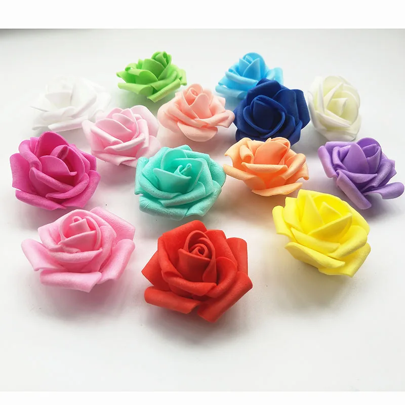 200 pcs/ bag Artificial Flowers rose bear flowers head 4 cm rose flower head foam flower