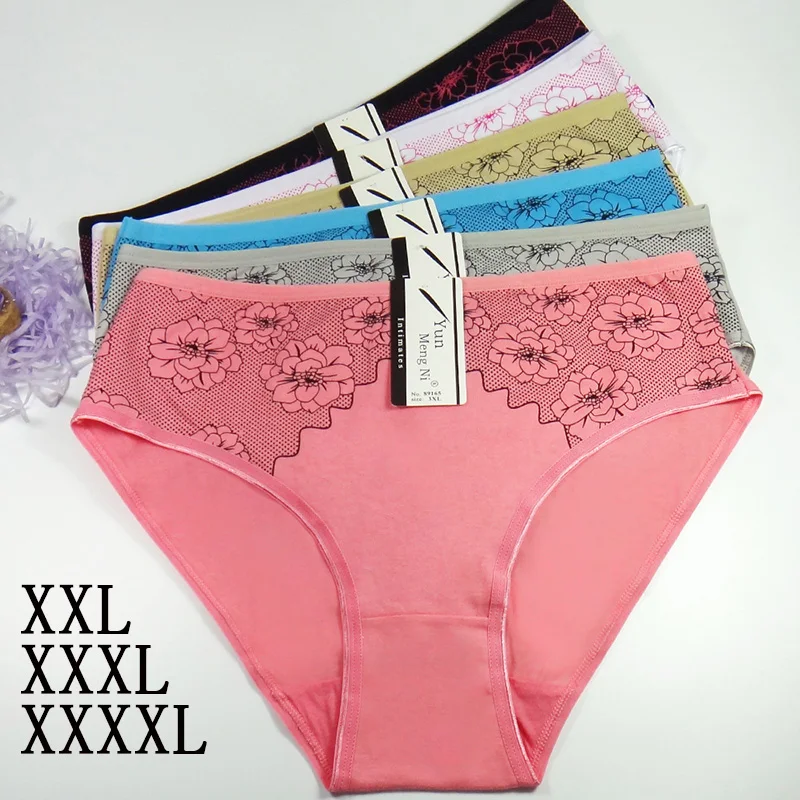 1 шт. XXL XXXL 4XL размера плюс трусики Мягкое хлопковое нижнее белье трусы большого