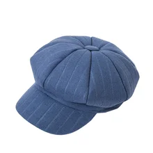 Женский Зимний берет шапка для девочки кепка газетчика клетчатый хлопковый осенний женский берет