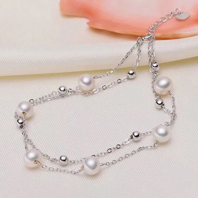 

2 Color 925 Sterling Silver Pearl Bracelet Necklace Mountings Bangle Findings Jewelry Parts Fittings Accessories, 3pcs/lot