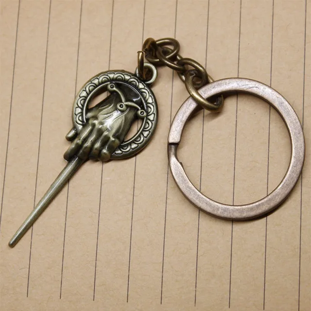 Cheap 2017 New Game of Thrones Song of ice and fire Hand Of King IMP Keychain For car Toys Lannister Hand Of Queen Necklace toys