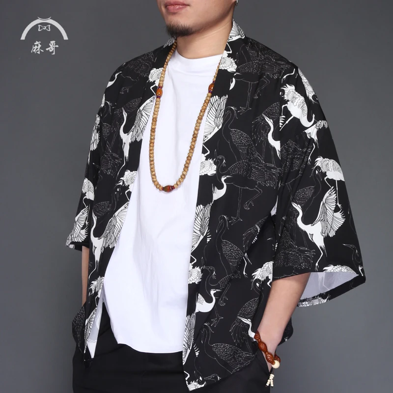 Новый японский халат кимоно кардиган мужской в китайском стиле Hanfu Tangzhuang пара