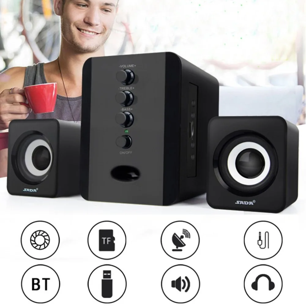 

USB Wired 2.1 Computer Speakers with Subwoofer 3.5mm Jack for Desktop Laptop PC