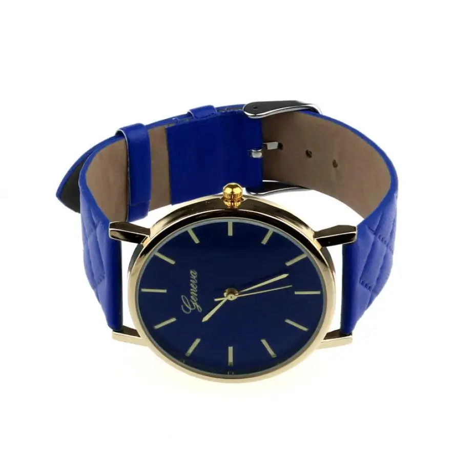 Синий Повседневный унисекс из Женевы часы Женское платье женские всесезонные часы искусственная кожа кварцевые часы для всех сезонов MAY0820