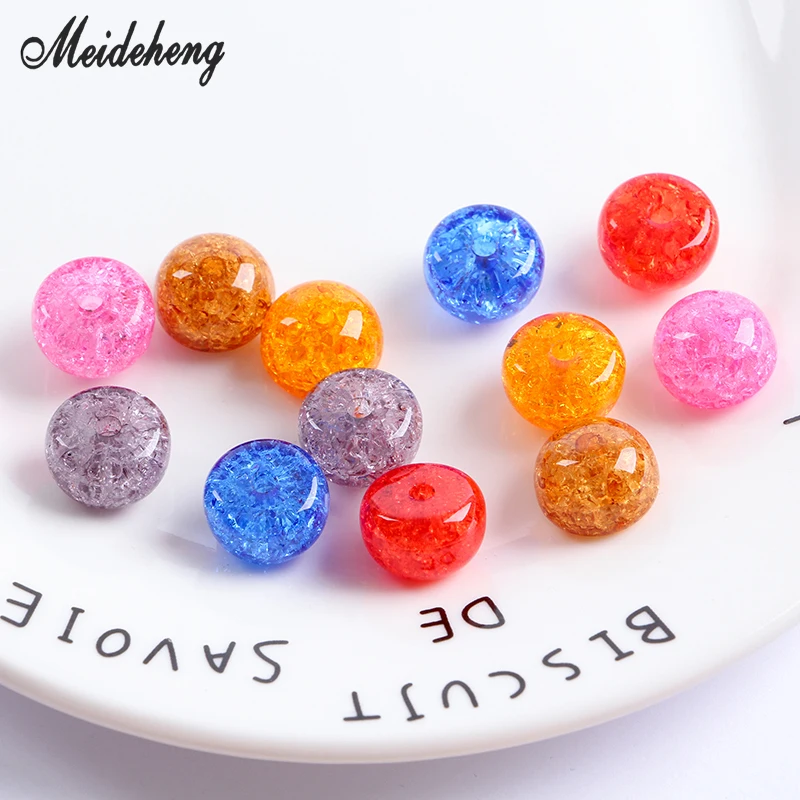 

13mm Acrylic UV Cracked Oblate Single Hole bead Earring Pendant Hair ornament jewelry accessories handmade materials