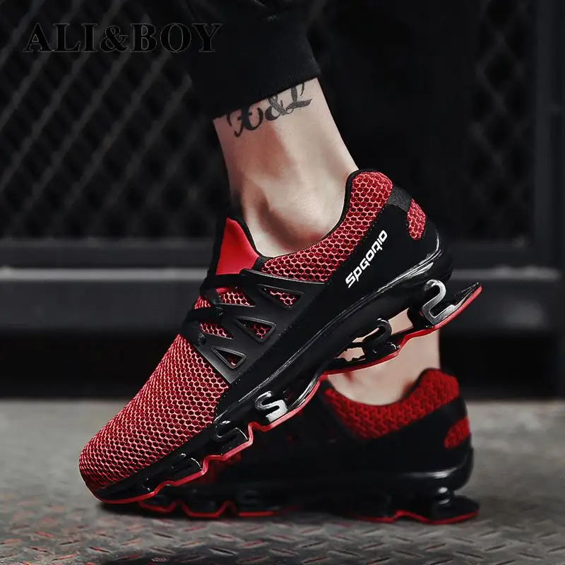 Super Popular Men Running Shoes Breathable Men Sneakers Bounce Shoes Bounce Sports Shoes Blade Jogging Walking Athletic Shoes