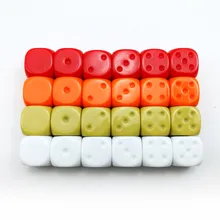 Пустой неокрашенные 16 мм D6 игра в кости с пустым 6th сбоку, 4 разных Цвет набор из 24 штук, пустой куб