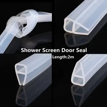 

2m Silicone Shower Screen Seal Sliding Strip Plastic Rubber for Bath Room 6/8MM Door Window Glass Fixture Accessories