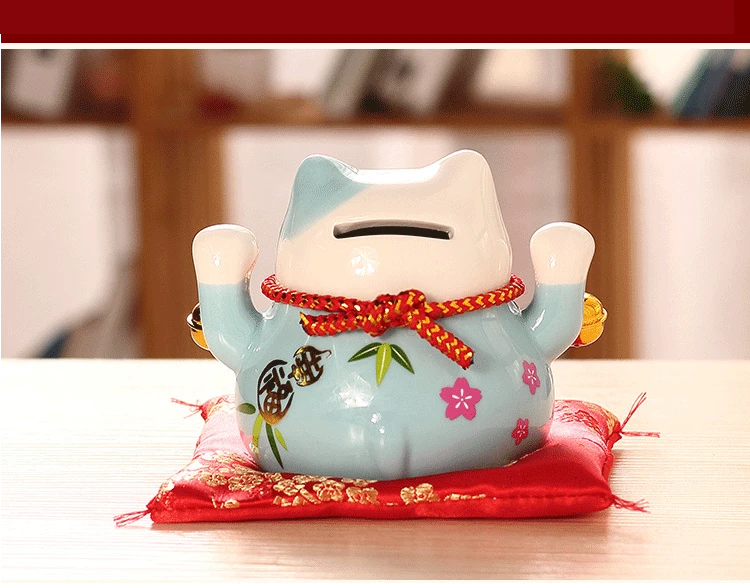 4.5 polegada cerâmica gato sorte decoração para