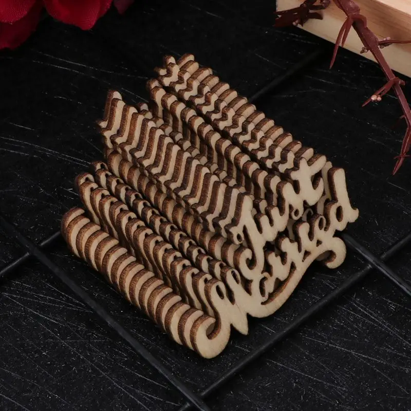 15Pcs Wooden Just Married Table Confetti Scatter Vintage Rustic Wedding Party Decor Craft Scrapbook xjx Home Decorations 15Pcs Wooden Just Married Table Confetti Scatter Vintage Rustic Wedding Party Decor Craft Scrapbook xjx Home Decorations
