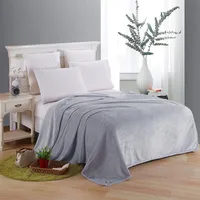 Soft Blanket On The Bed Polyester Coral Fleece Plaid Gray Color Adult Winter Warm Sheets Coverlet Bedspread Flannel Blankets 1
