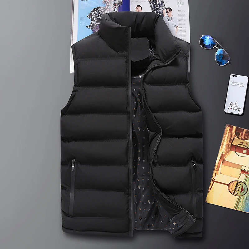 

Fashion Casual Coats Jackets Mens Vest Jacket for Men Winter Sleeveless Jackets Cotton-Padded Waistcoat Plus Size M-8XL Top K126