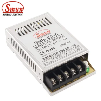 

SMUN SMB-20-5 20W 5VDC 4A LED Switching Mode Power Supply for LED Lighting and LED Strip With CE ROHS Approved