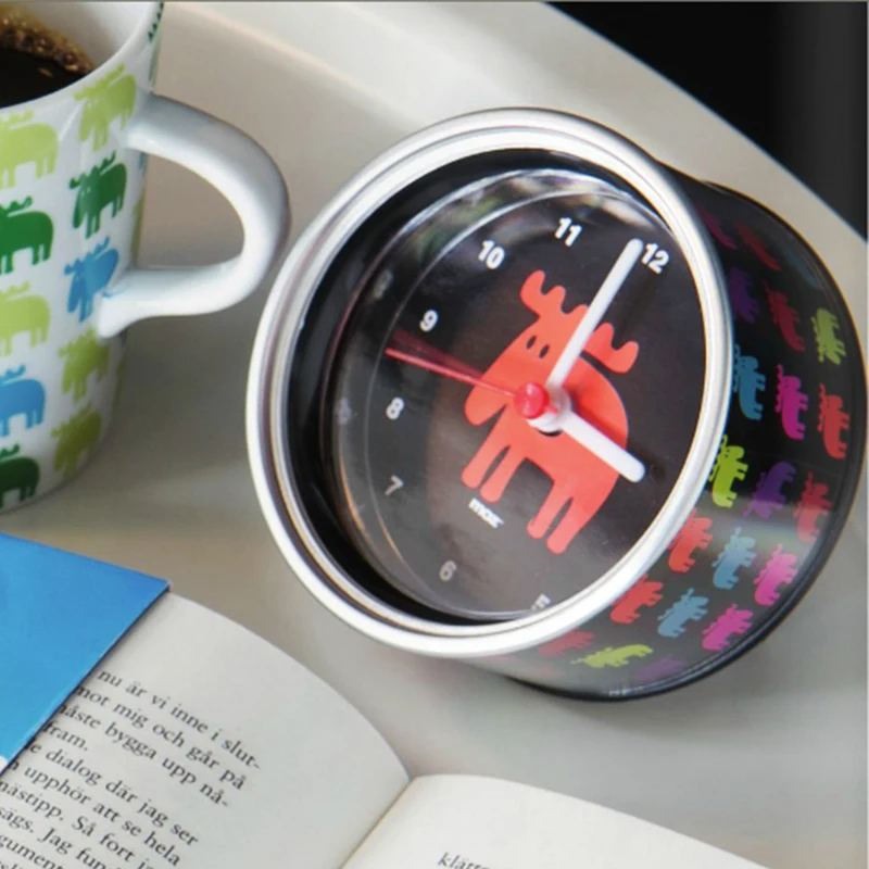 Deer Fridge Wall Clock Desktop Round Clock Digital in