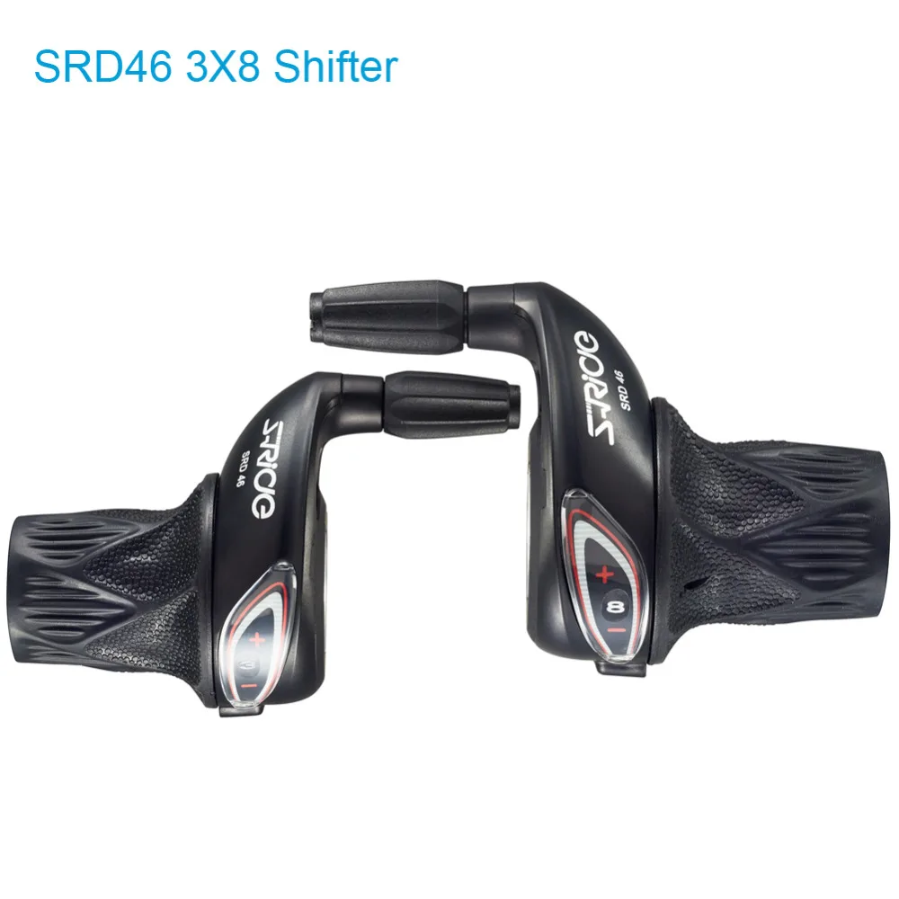 S-Ride SRD46 MTB велосипедный переключатель 3x8 скоростной поворотный велосипедный переключатель велосипедный поворотный захват переключения передач совместимы с Shimano SL-RS35 - Цвет: Black 3X8 Shifter