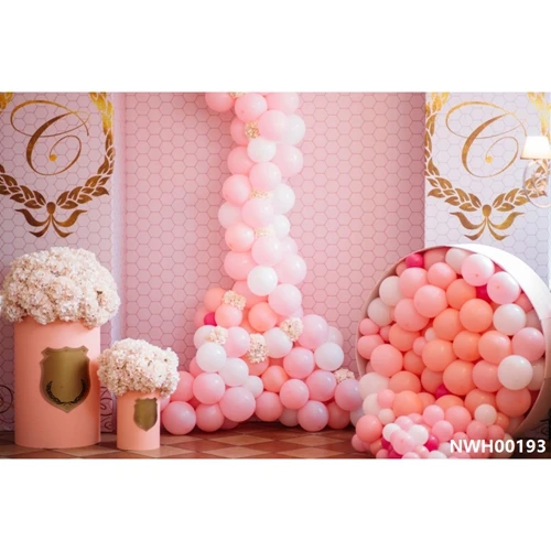 Laeacco Красочные воздушные шары цветы ребенок день рождения церемония сцена фотографии фоны для фотографий фоны для фотостудии - Цвет: NWH00193