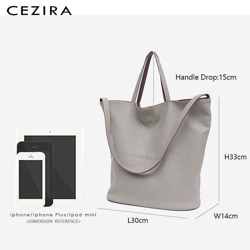 Najtaniej CEZIRA sztuczna skóra dorywczo mody kobiet torebka na ramię dwa kolor odwracalne panie miękkie duże torby na ramię i Crossbody kobiet Hobo