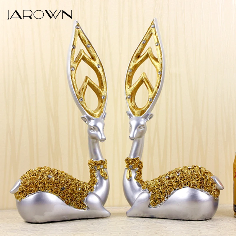 

JAROWN Resin Sika Deer Animal Craft Gift Creative Couple Home decoration wedding decorations