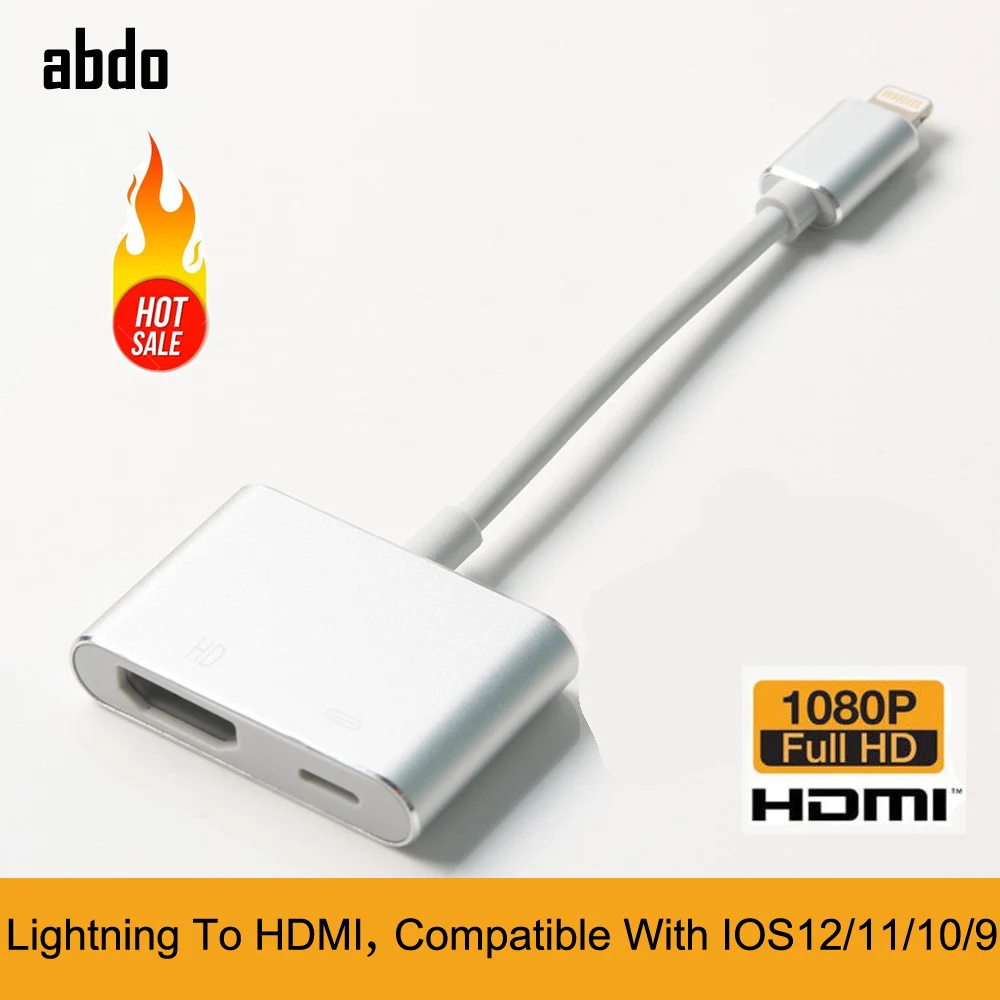 Lightning To HDMI For iPhone XS Max XR X 8 8P 7 7P 6 6S iPad iPod Full HD Audio Video Adapter Cable AV Converter Adapter