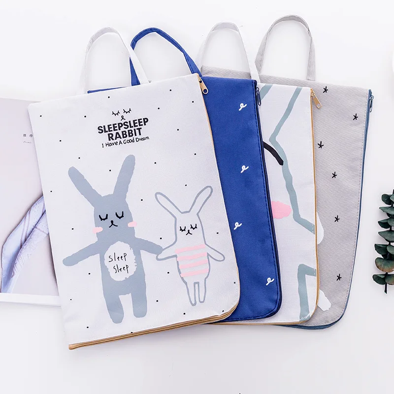 

Simple Style A4 Big Capacity Waterproof Document Bag Business Briefcase Storage File Folder for Papers Stationery Student Gifts