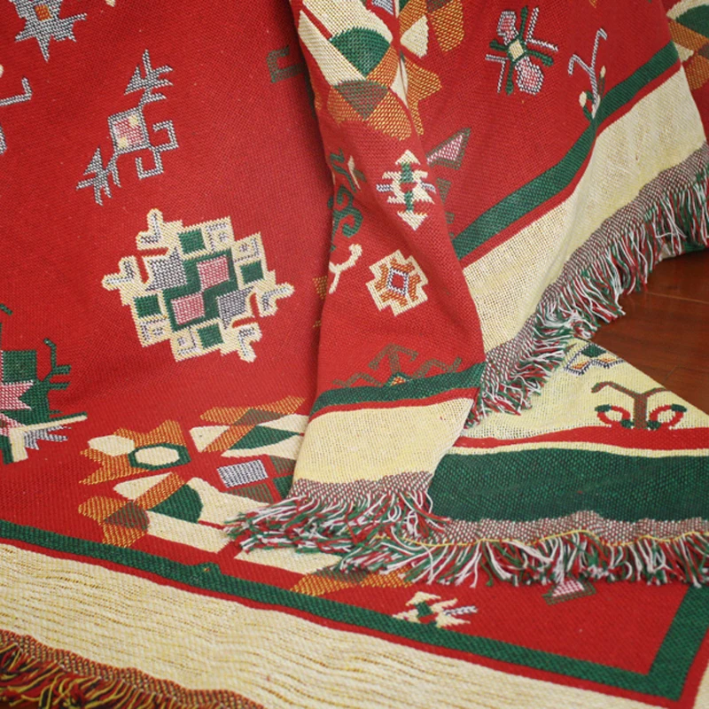 ESSIE домашний диван одеяло красный ковер килим диван гостиная спальня ковер Турецкая Анатолия двухстороннее использование этническое покрывало гобелен