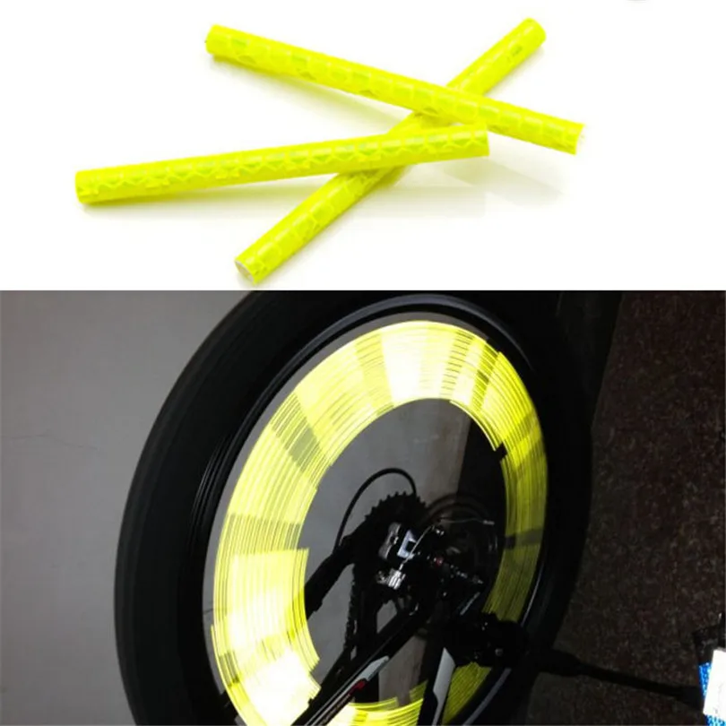 Классический горячий 5 цветов 12 шт велосипедная спица отражатель светоотражающий Полосы Клип трубка Розничная и# SW - Цвет: Цвет: желтый