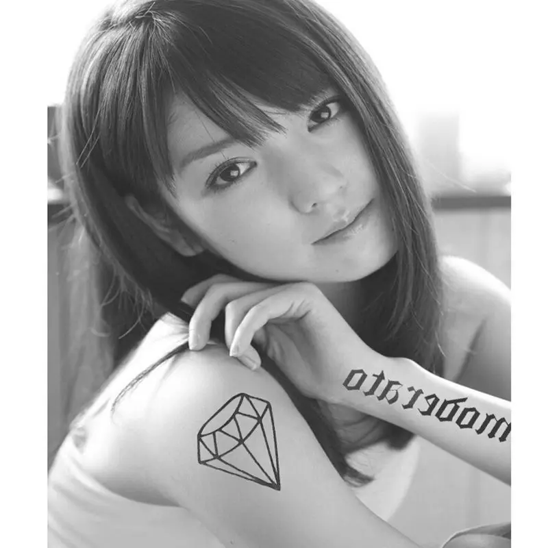 Waterproof Fake Tattoo Stickers Black Fast Tattoo Little Diamonds and Crowns Water Transfer Temporary Tattoos Sticker