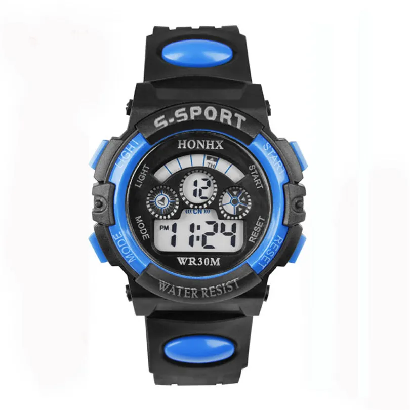 Детские часы Smart waterproof дети мальчик цифровой светодиодный Кварцевые Будильник Дата спортивные наручные часы Мода#4M14 - Цвет: Синий