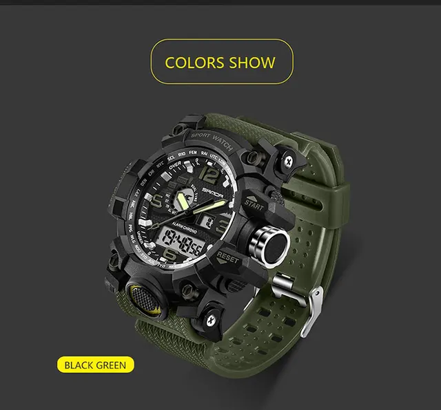 SANDA top luxury brand G style mens military sports watch LED digital watch waterproof mens watch Relogio Masculino -