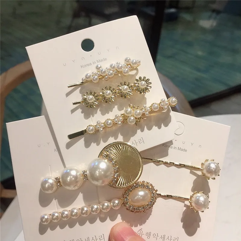 

2019 Women girl Charm Gold Silver Double five-pointed star diamond Hairpin Buckle Hairgrip Headdress birthday gift