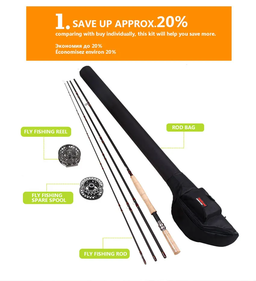 Carretel de Combinação com Haste Fly Fishing Combo Portátil Completo 9 e 10 11 e 12 4.2 m 14' 4 Seções Voar Vara Saco Grande Caramanchão Mosca Preta 10 Cheap Conj. de varas