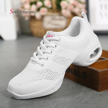 

Women's Dance Shoes Net Cloth Breathable Ballet Jazz Dance Shoes Sports Air Cushion Soft Sole Shoes Women Modern Dance Sneakers