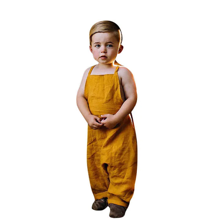 

2019 Retro Summer Baby Boy Girl Solid Overall Pants Romper Jumpsuit Clothes Outfits for kids Sukienka Los pantalones