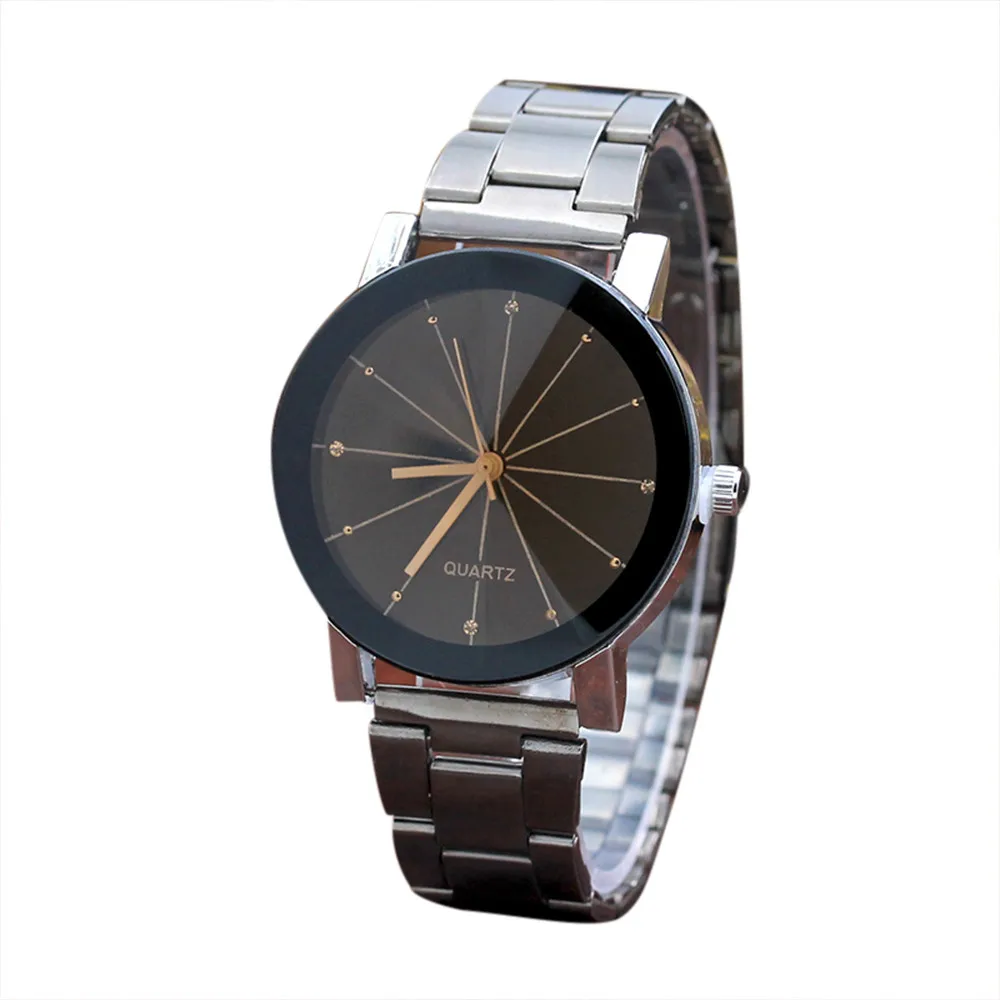 

Drop Shipping Watch Women Men Stainless Steel Band Analog Gear Quartz Movement Wrist Watches Lover's Gifts Free Shipping c15