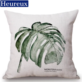 

Leaf picture cushion cover european style pillow case 45*45 thick pillow cover 3D print decorative pillows cotton kussenhoes