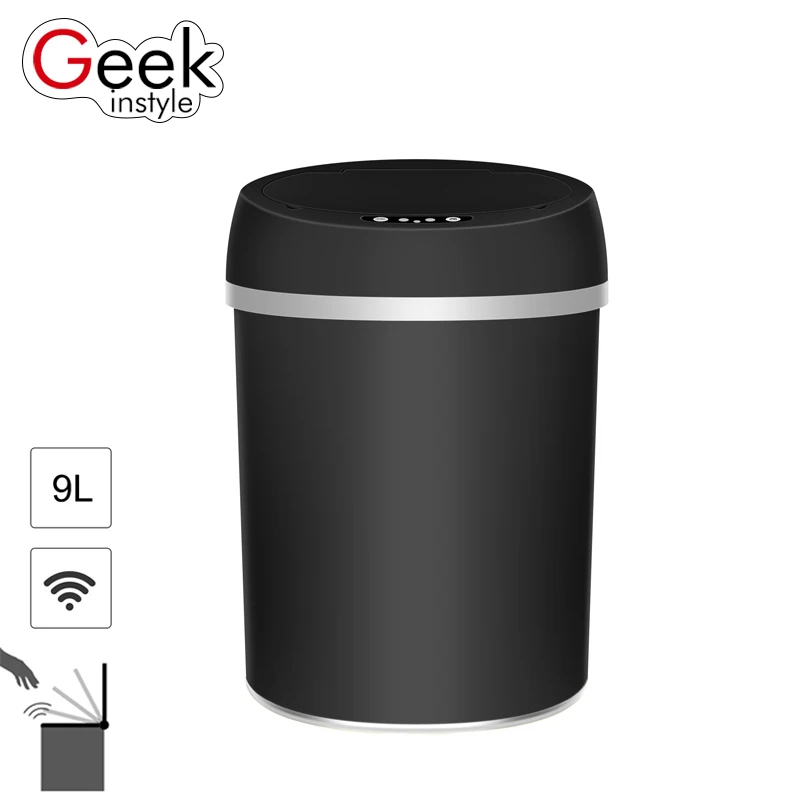 Geekinstyle 6L-12L Stainless Steel Garbage can Touchless Automatic Dustbin Accessory Kitchen Sensor Trash Can Office Waste Bin | Дом и сад