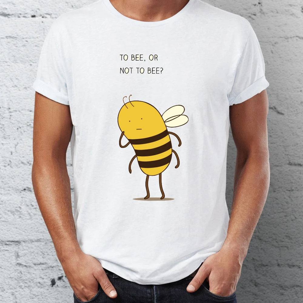 Men's T Shirt To Bee or Not to Bee Funny Quote Teein TShirts from Men