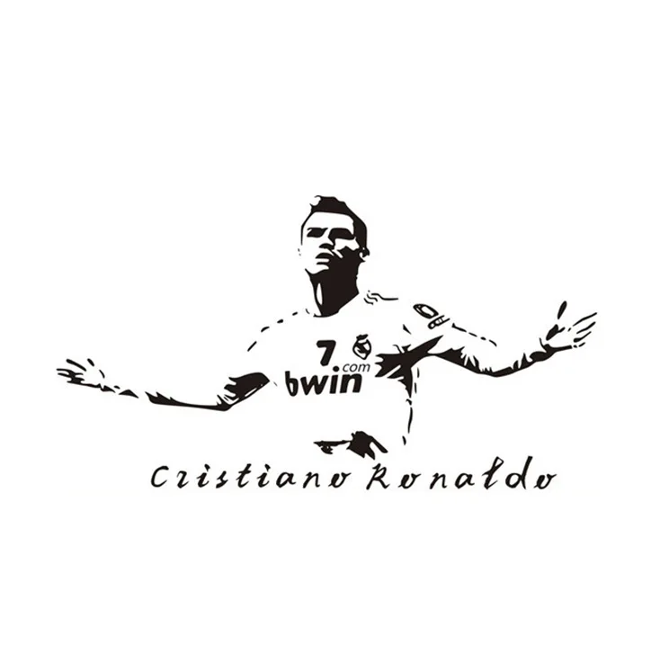 Криштиано Роналдо виниловые наклейки на стену домашнее украшение знаменитый футболист съемный футбол Настенная роспись AY1836