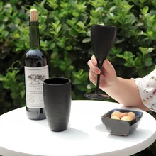 Готический ветер творческий простой черный непрозрачность стеклянная кружка для воды бокал для красного вина Портативный стакан чашки сока