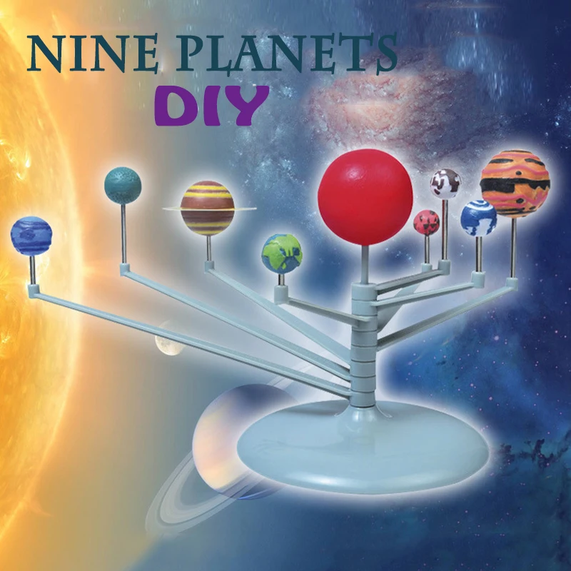 

DIY 3D Simulation Model Solar System Cosmic Nine Planets Toy Painting Arts Explore Star Universe Educational Toys Gift